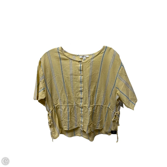 Top Short Sleeve By Madewell In Striped Pattern, Size: M