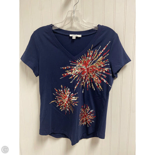 Top Short Sleeve By Chicos In Navy, Size: S