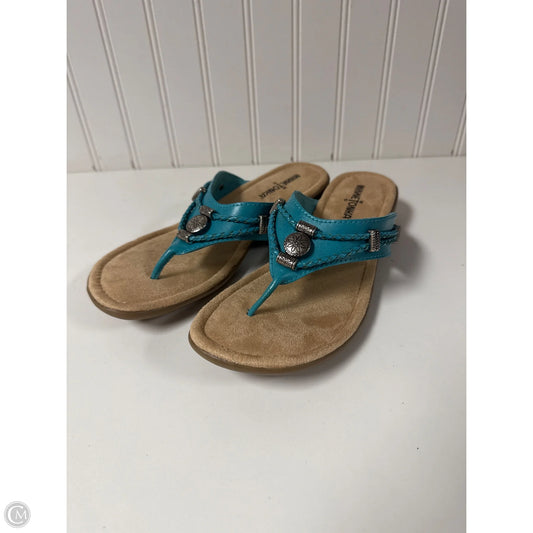 Sandals Flip Flops By Minnetonka In Teal, Size: 8