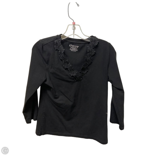 Top Long Sleeve By Chicos In Black, Size: 0