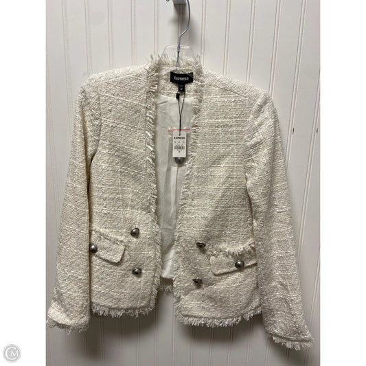 Blazer By Express In Ivory, Size: Xs