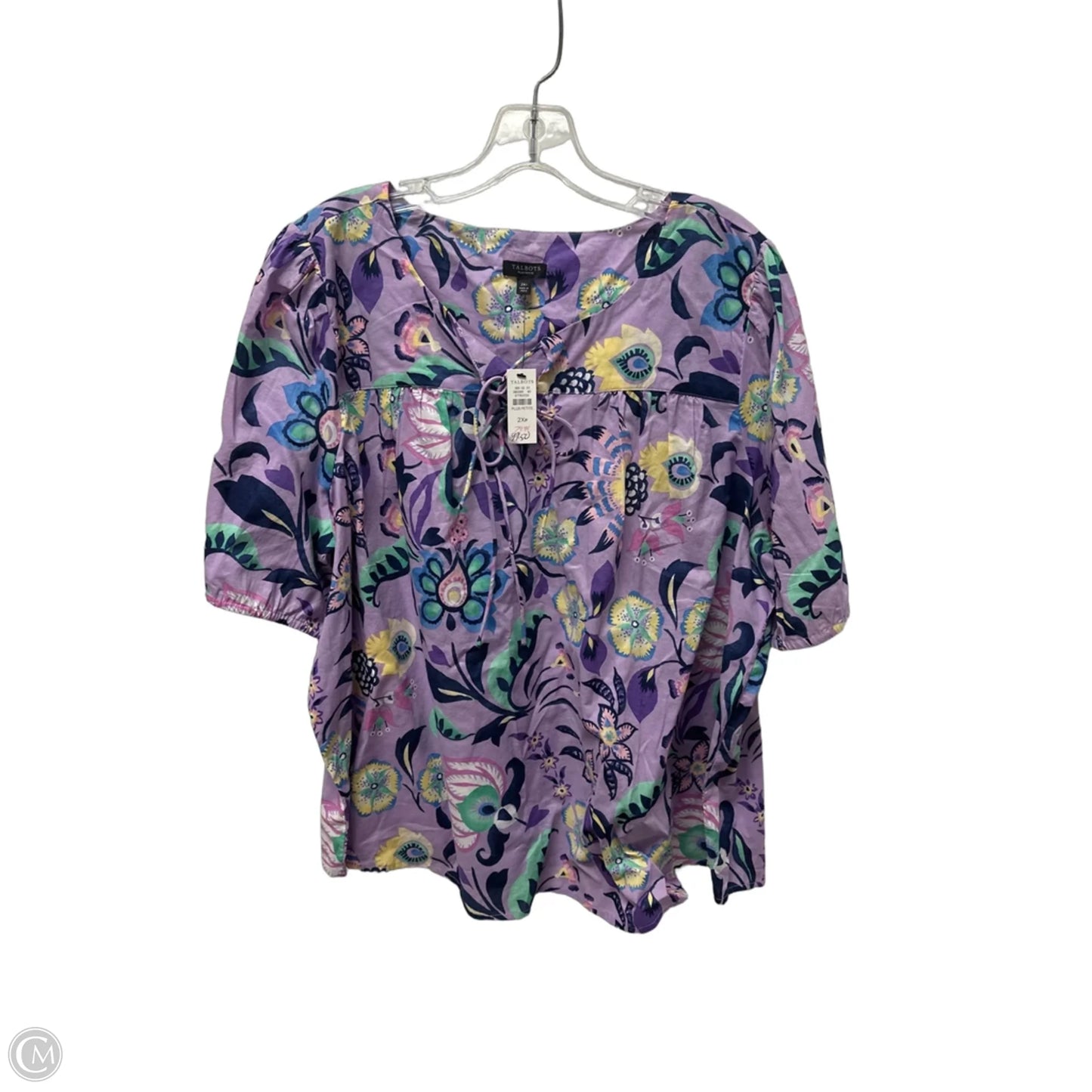 Top Short Sleeve By Talbots In Purple, Size: 2x