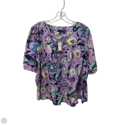 Top Short Sleeve By Talbots In Purple, Size: 2x
