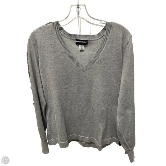 Sweater Designer By Karl Lagerfeld In Grey, Size: M