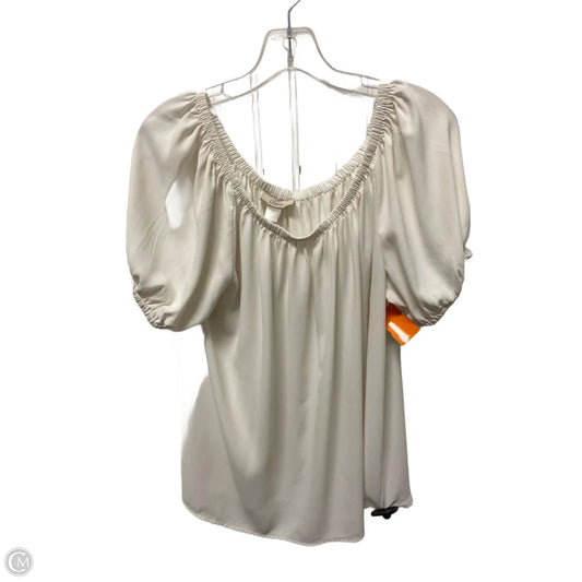 Top Short Sleeve By Loft In White, Size: L