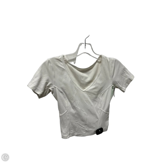 Athletic Top Short Sleeve By Lululemon In White, Size: Xs