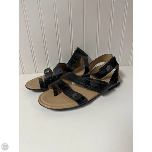 Sandals Flats By Clothes Mentor In Black & Brown, Size: 9
