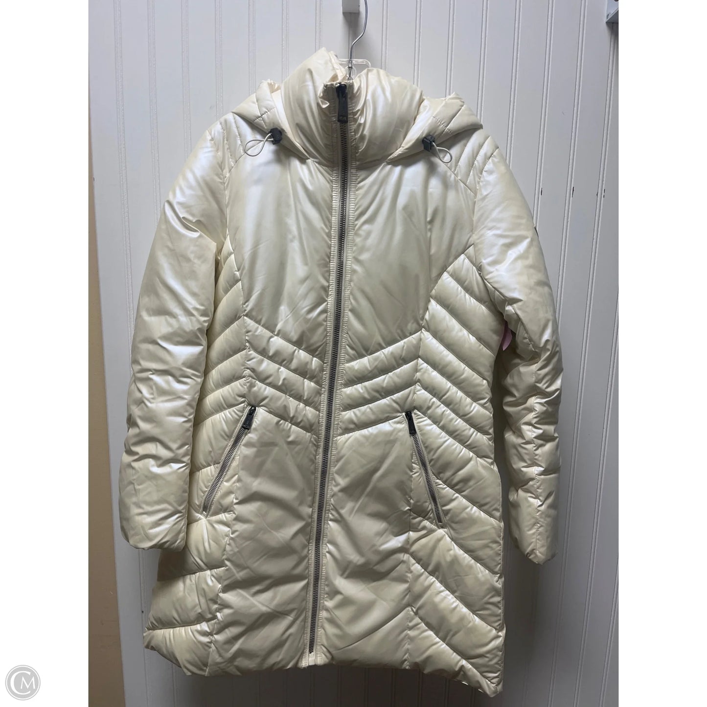 Coat Puffer & Quilted By Guess In Cream, Size: M