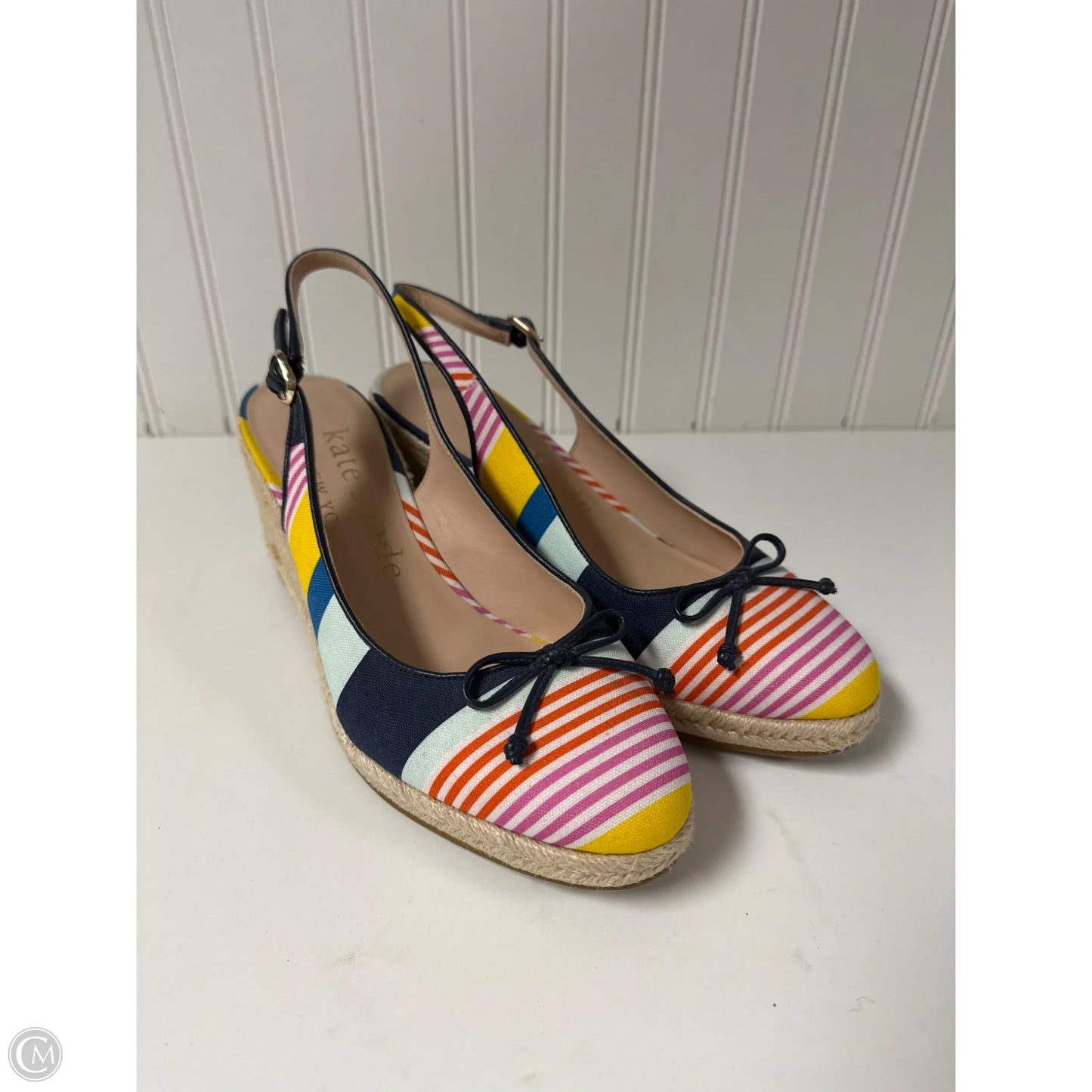 Shoes Designer By Kate Spade In Striped Pattern, Size: 9