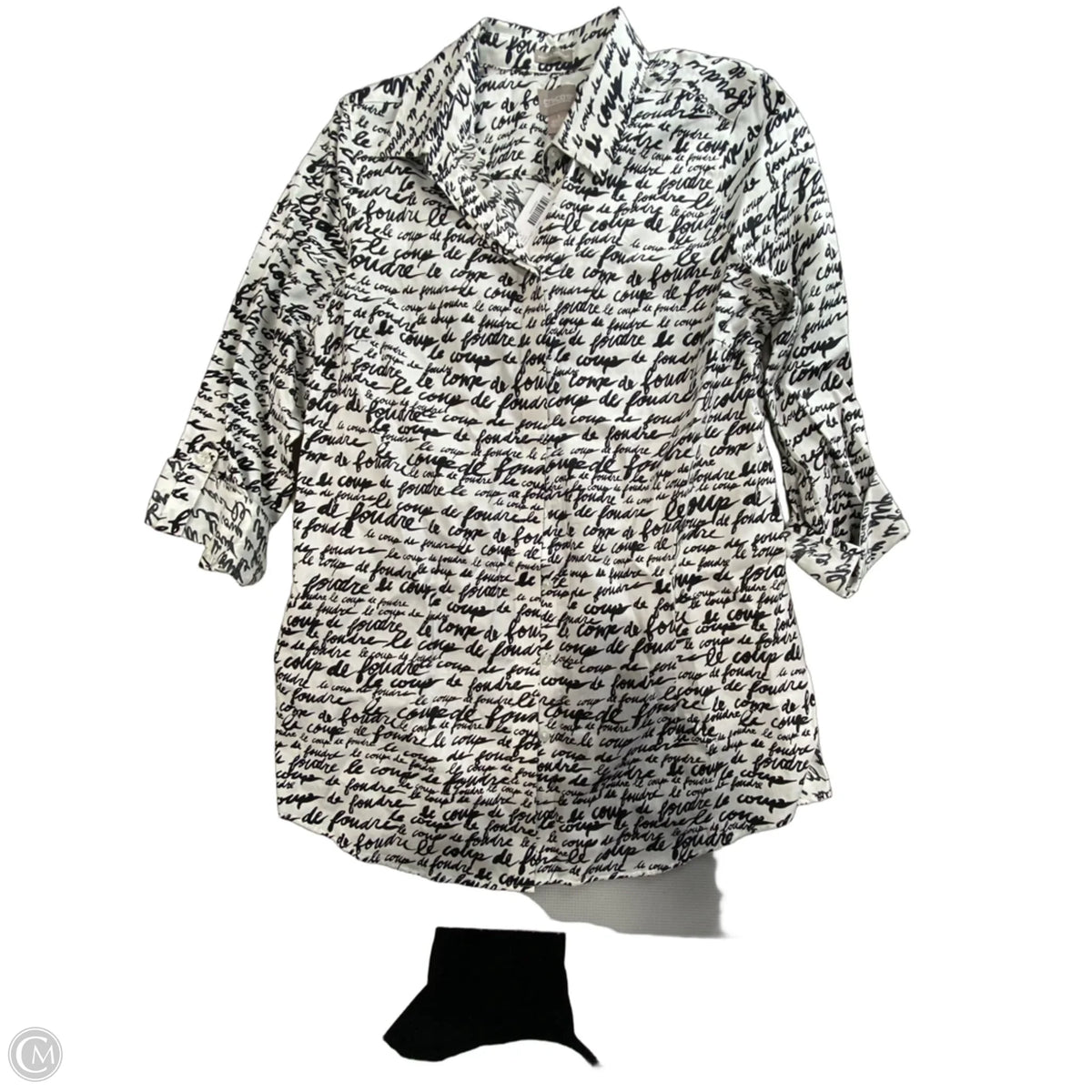 Top Long Sleeve By Chicos In White, Size: M