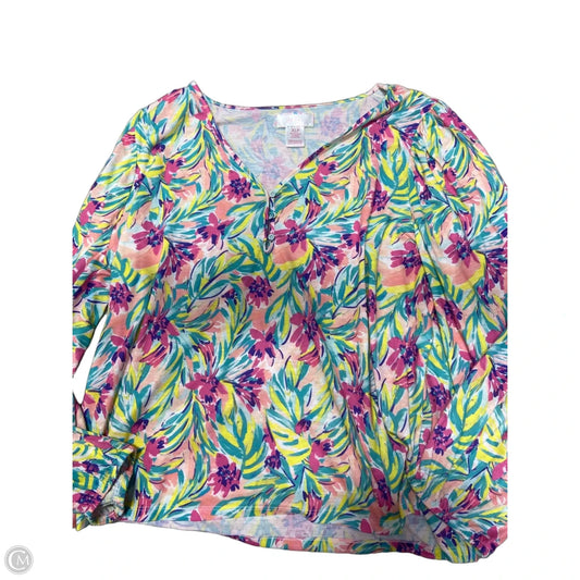 Top Long Sleeve By Stella Parker In Multi-colored, Size: Xl