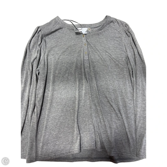 Top Long Sleeve By Liz Claiborne In Grey, Size: 1x