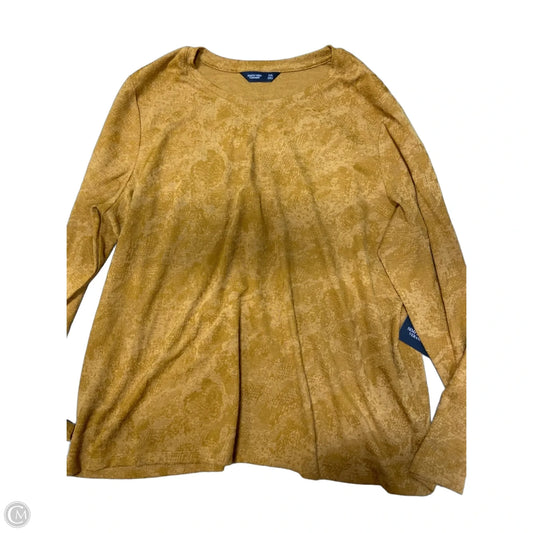 Top Long Sleeve By Simply Vera In Yellow, Size: 1x