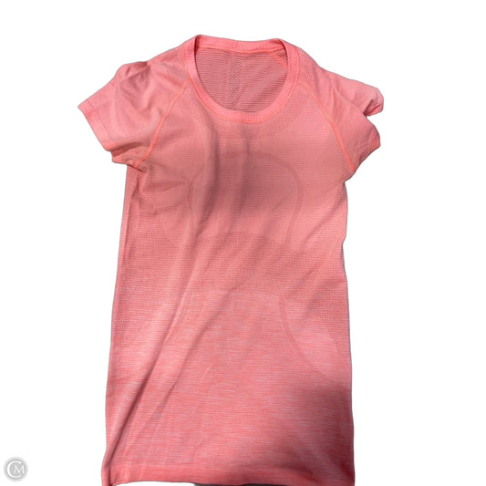 Athletic Top Short Sleeve By Lululemon In Pink, Size: S