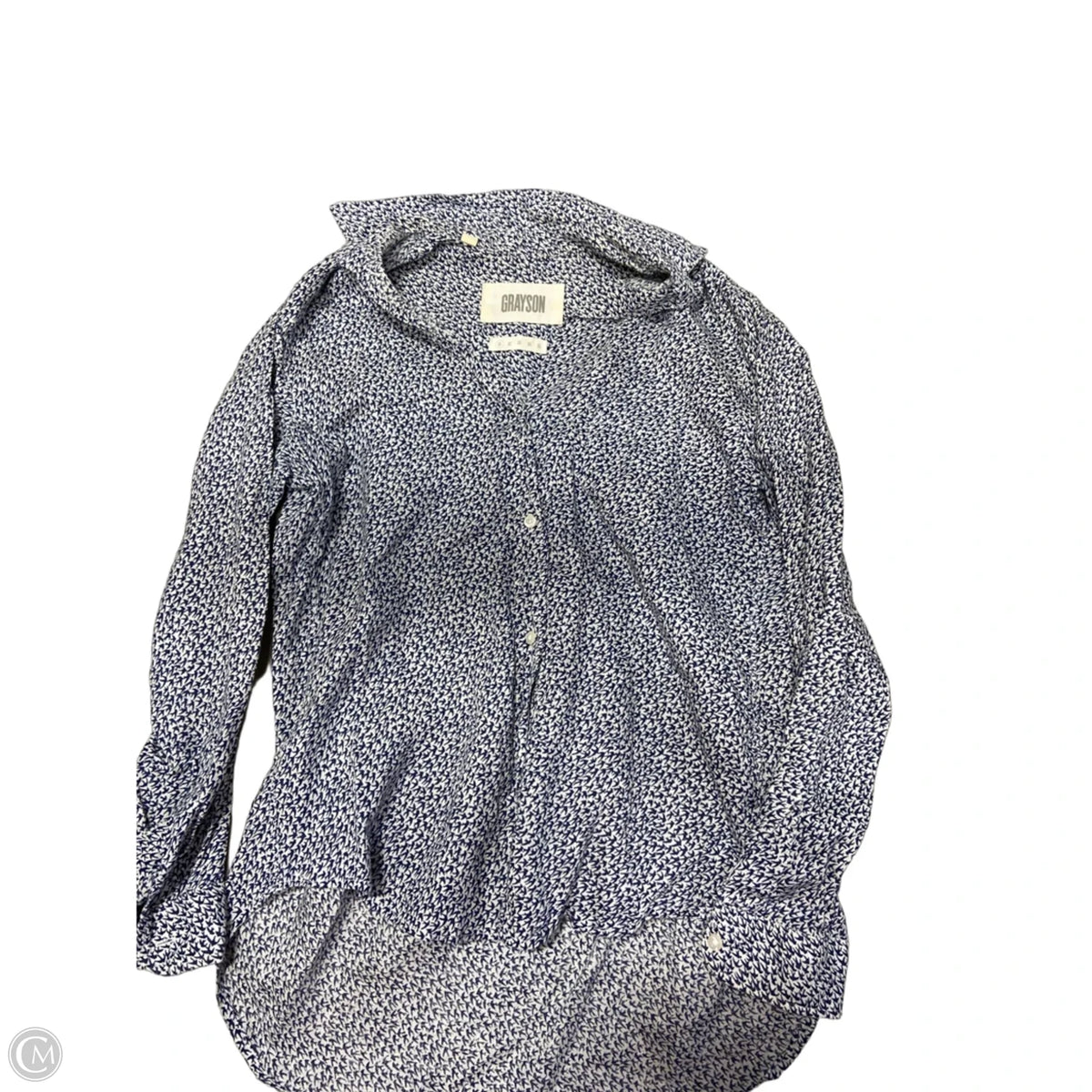 Top Long Sleeve By Grayson In Blue, Size: S