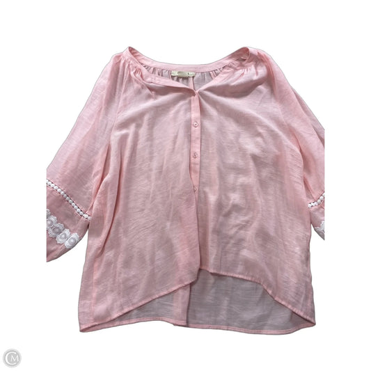 Top Long Sleeve By Ruby Rd In Pink, Size: Xl