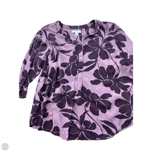 Top Long Sleeve By Liz Claiborne In Purple, Size: 1x