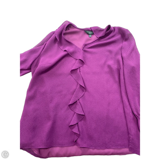 Top Long Sleeve By Investments In Purple, Size: 1x