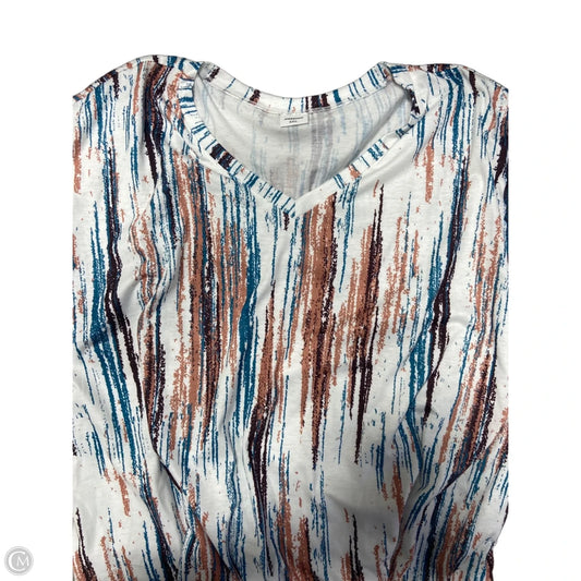 Top Short Sleeve By Xieerduo In Blue & Orange, Size: 3x