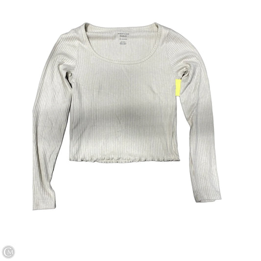 Top Long Sleeve By American Eagle In Beige, Size: M