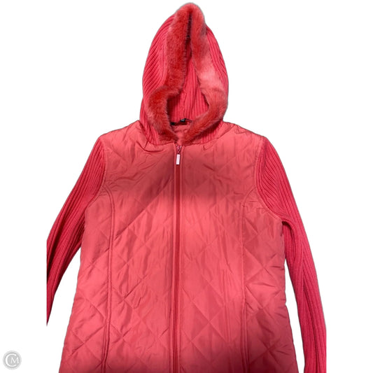 Jacket Faux Fur & Sherpa By Carolyn Taylor In Pink, Size: S