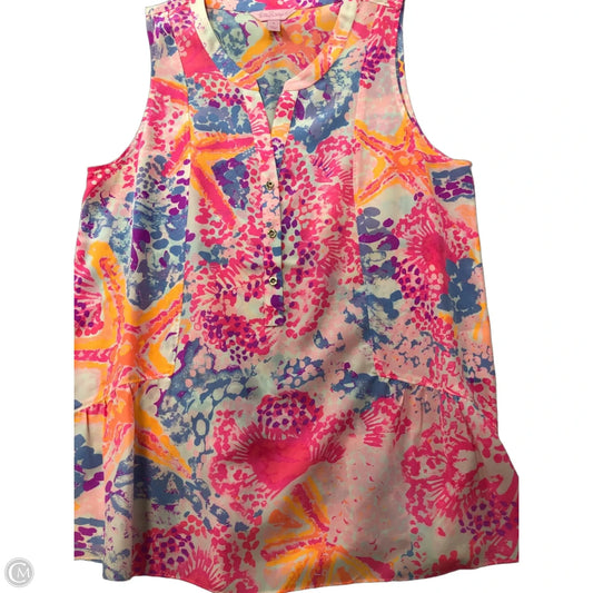 Top Sleeveless Designer By Lilly Pulitzer In Orange & Pink, Size: S