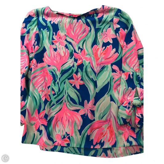Top Long Sleeve Designer By Lilly Pulitzer In Blue, Size: M