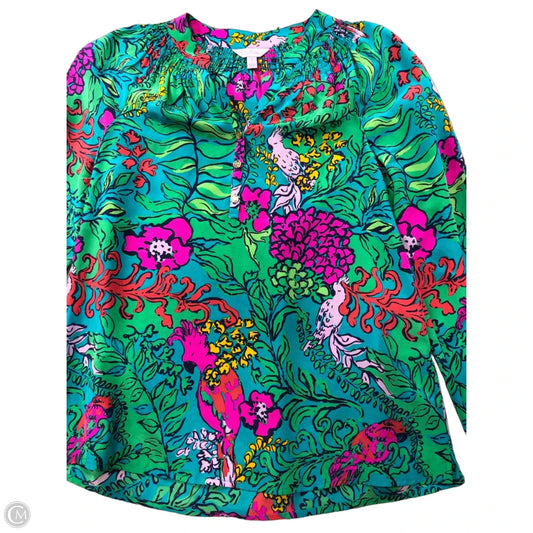 Top Long Sleeve Designer By Lilly Pulitzer In Green, Size: S