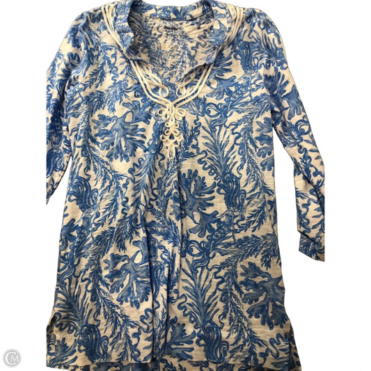Top Long Sleeve Designer By Lilly Pulitzer In Blue, Size: S