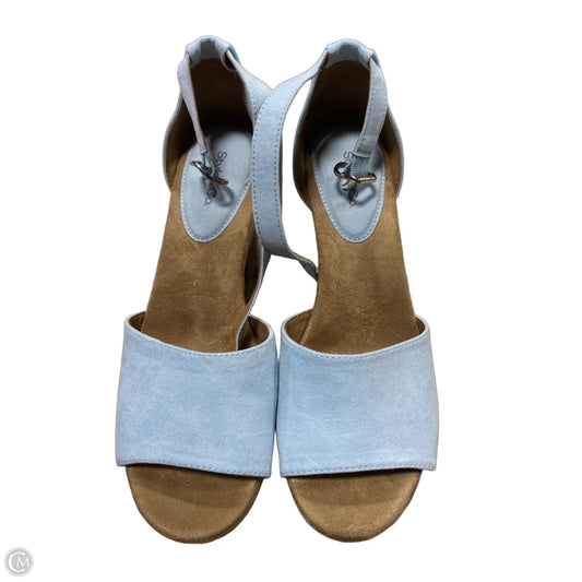 Sandals Heels Wedge By Style And Company In Blue, Size: 10