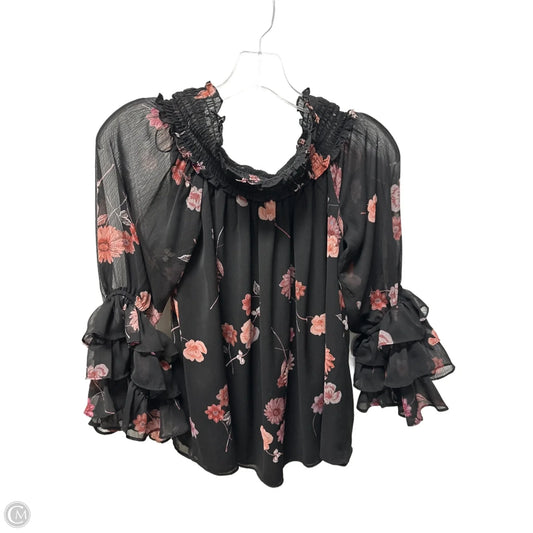 Top Long Sleeve By Cece In Black, Size: S