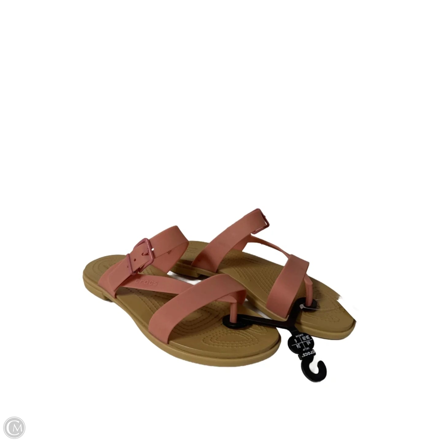 Sandals Flats By Crocs In Pink, Size: 8