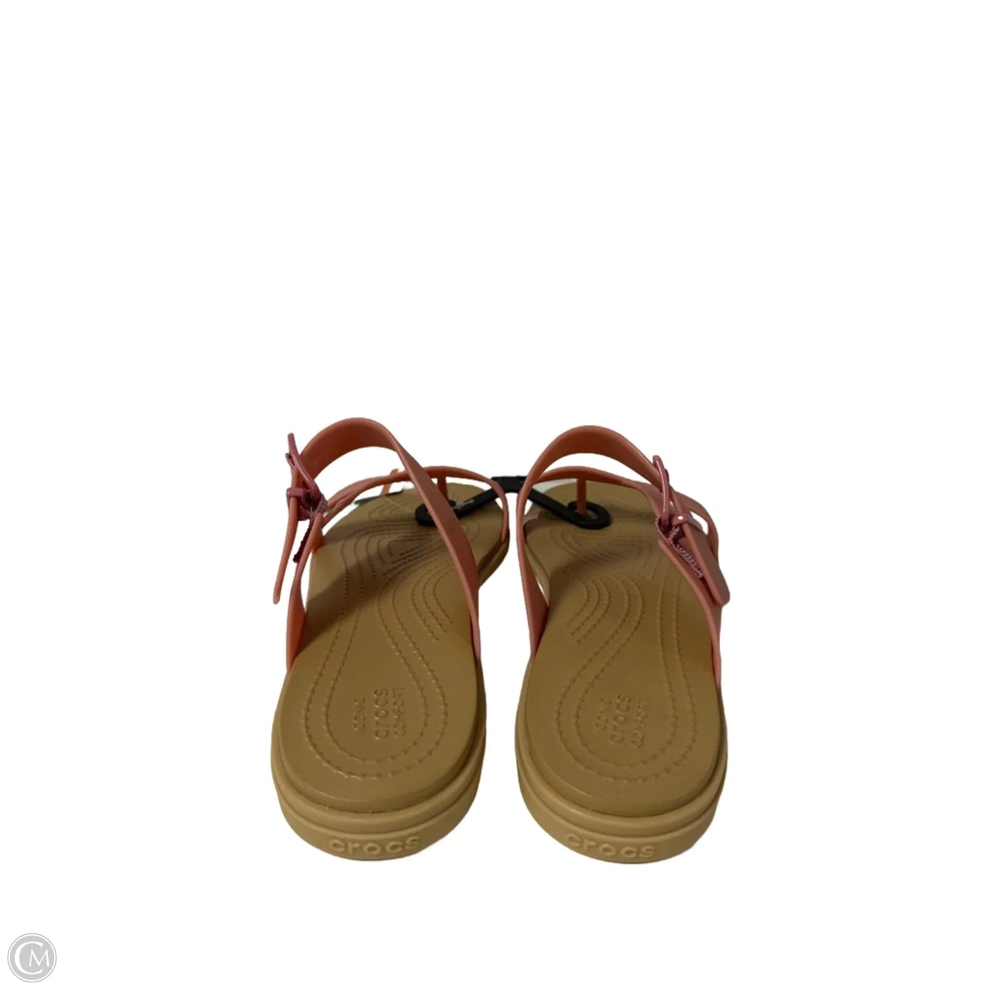 Sandals Flats By Crocs In Pink, Size: 8