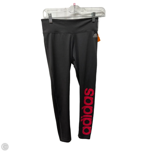 Athletic Leggings By Adidas In Grey, Size: S
