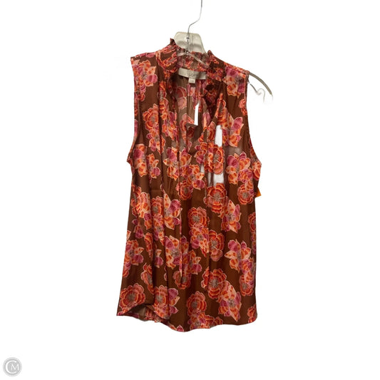 Top Sleeveless By Loft In Floral Print, Size: S