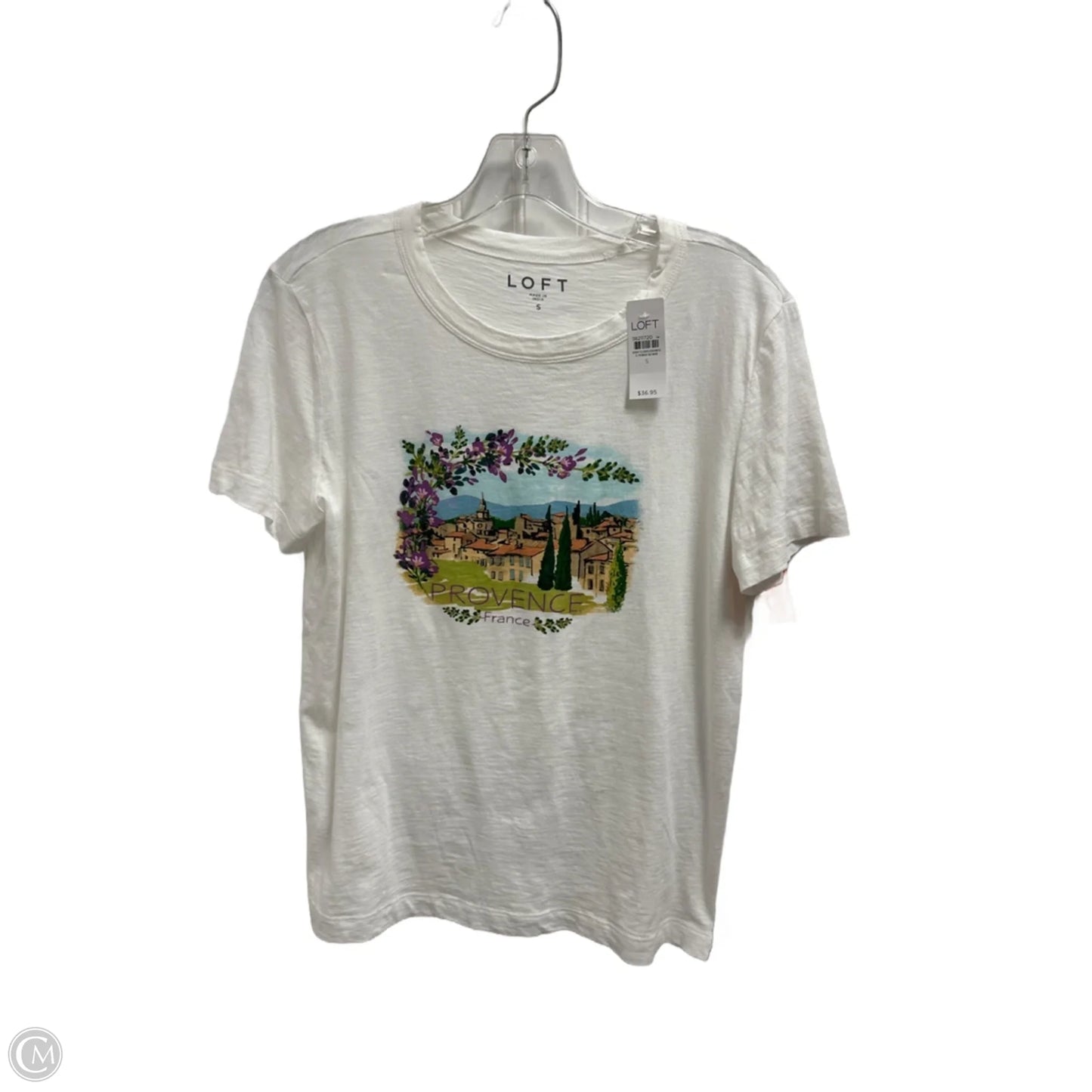 Top Short Sleeve By Loft In White, Size: S