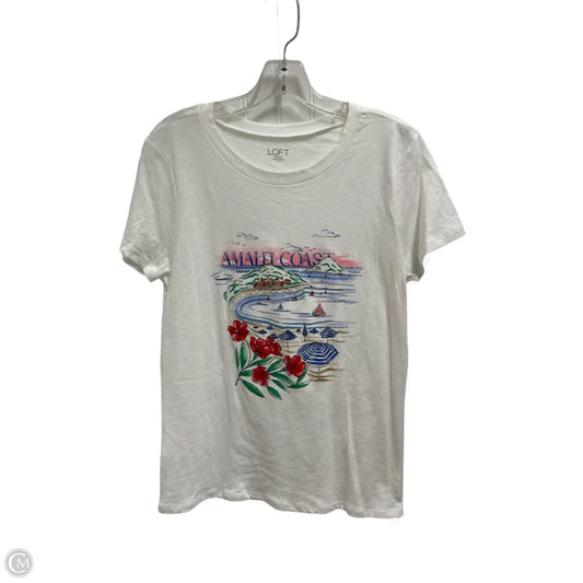 Top Short Sleeve By Loft In White, Size: M