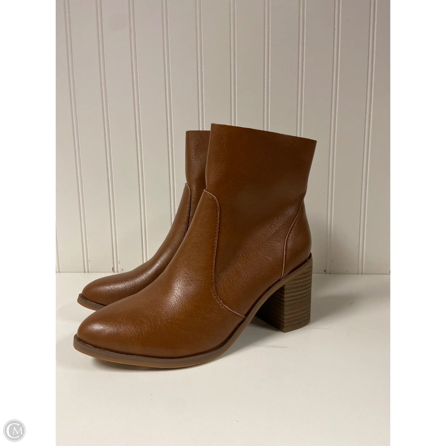 Boots Ankle Heels By Universal Thread In Bronze, Size: 8