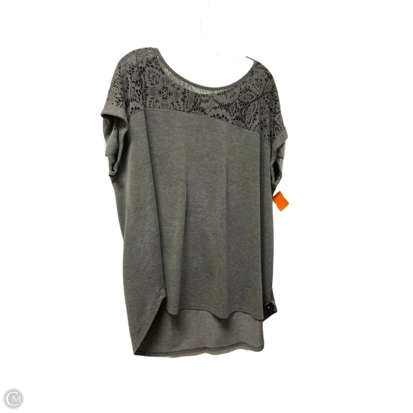 Top Short Sleeve By Ava & Viv In Grey, Size: 3x