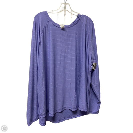 Athletic Top Long Sleeve Crewneck By Tek Gear In Purple, Size: 3x