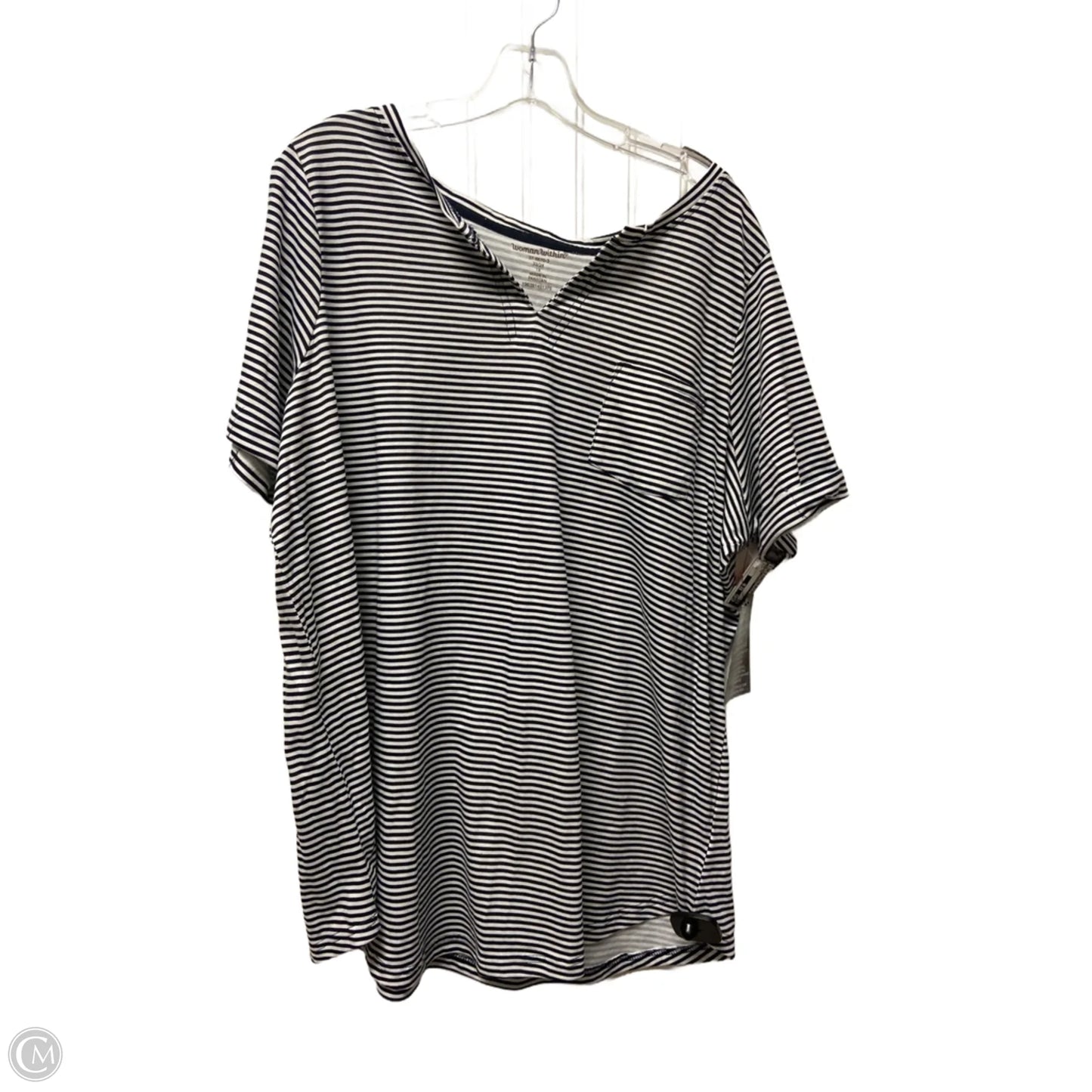 Top Short Sleeve By Woman Within In Blue, Size: 1x