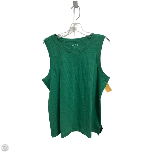 Top Sleeveless By Loft In Green, Size: L