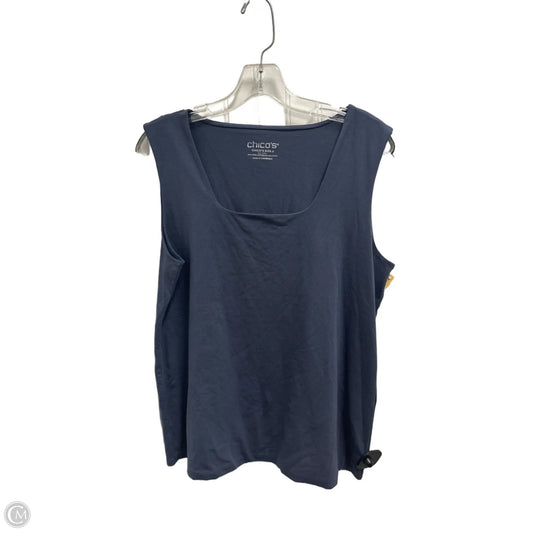 Top Sleeveless By Chicos In Blue, Size: L