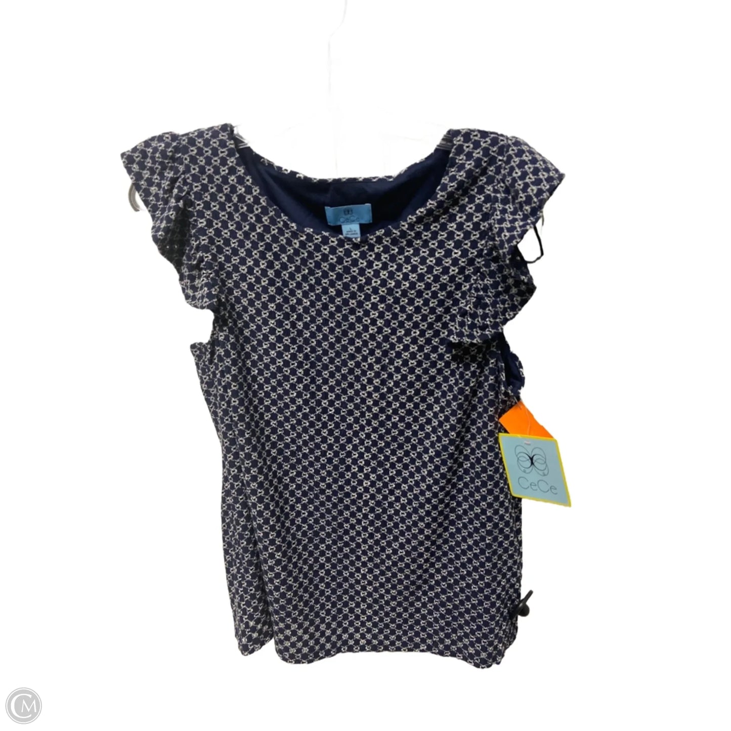 Top Short Sleeve By Cece In Blue, Size: L