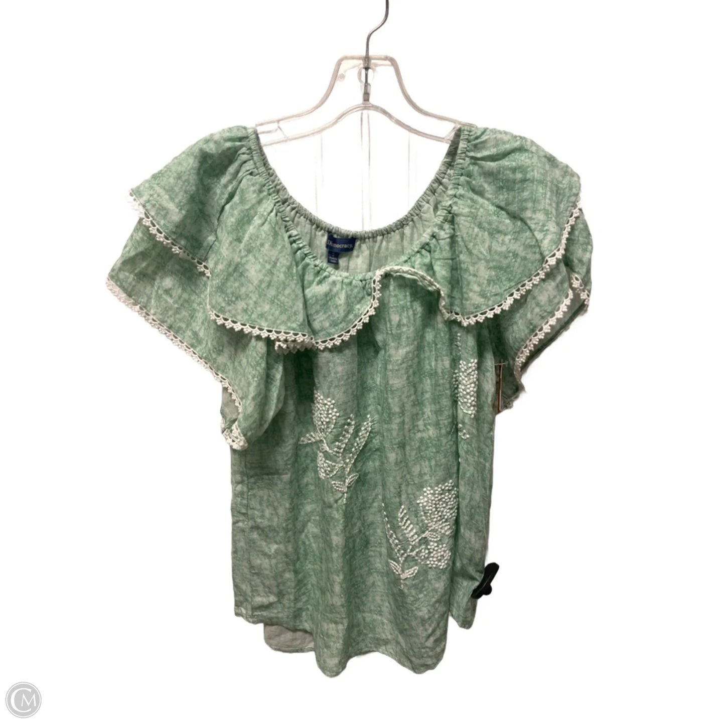 Top Short Sleeve By Democracy In Green, Size: S