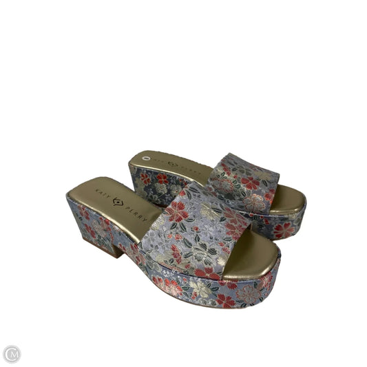 Sandals Heels Block By Katy Perry In Blue, Size: 8