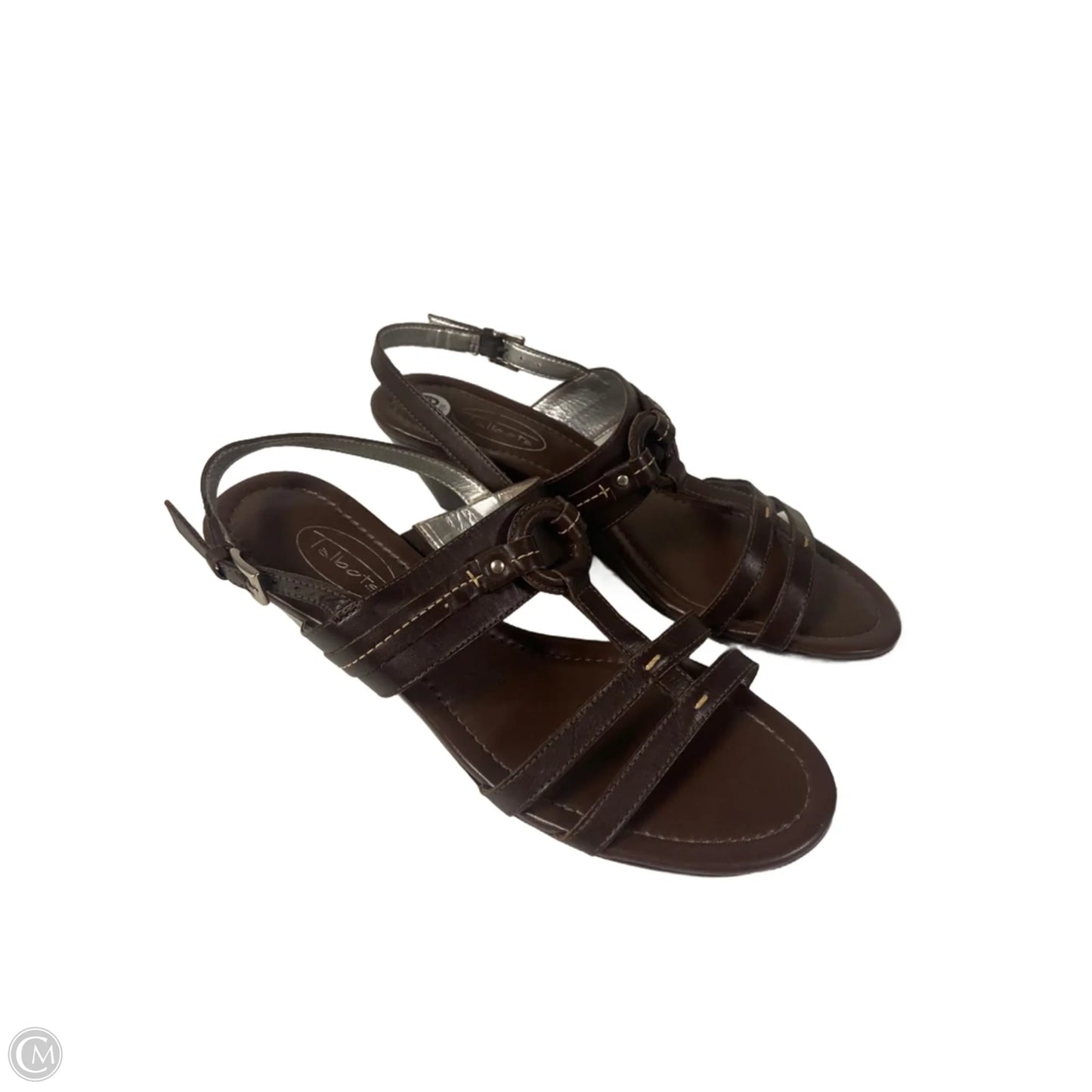 Sandals Heels Kitten By Talbots In Brown, Size: 6.5