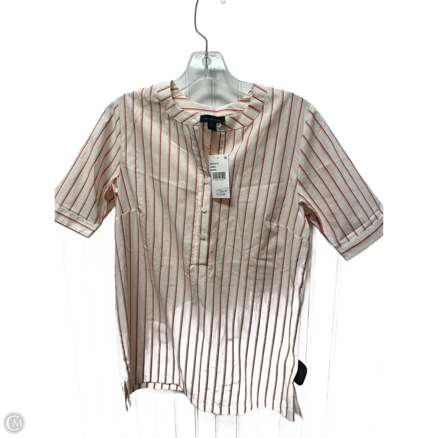 Top Short Sleeve By Saks Fifth Avenue In Striped Pattern, Size: Xs