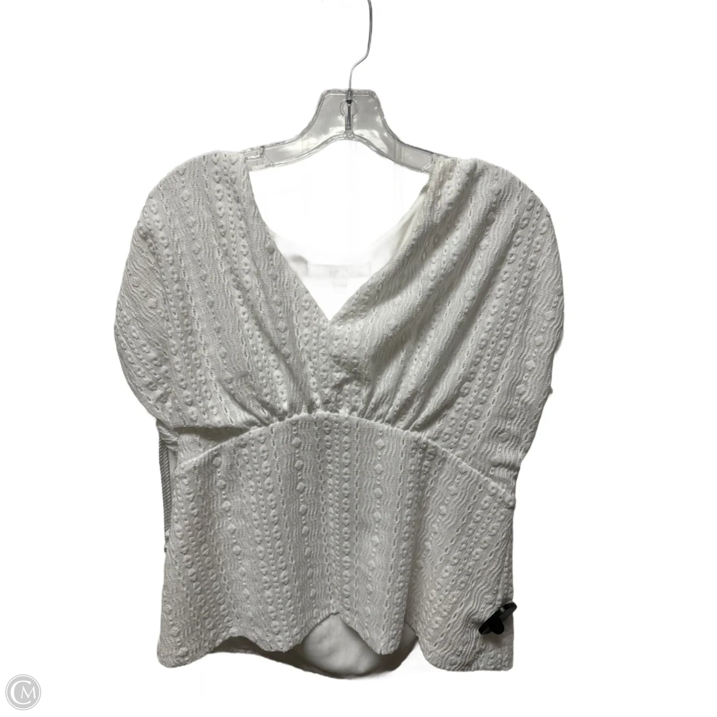 Top Short Sleeve By Loft In White, Size: L