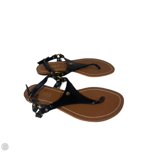 Sandals Flip Flops By Lauren By Ralph Lauren In Navy, Size: 7